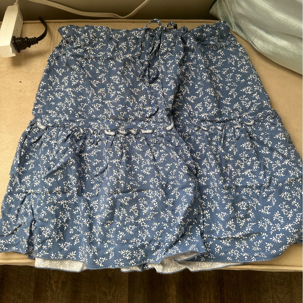 Brandy Melville Blue Floral Skirt